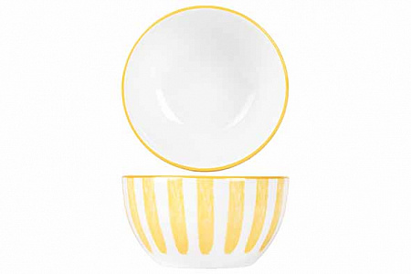 Салатник d 11,5 см h 6,1 см, цвет белый / желтый в Твери