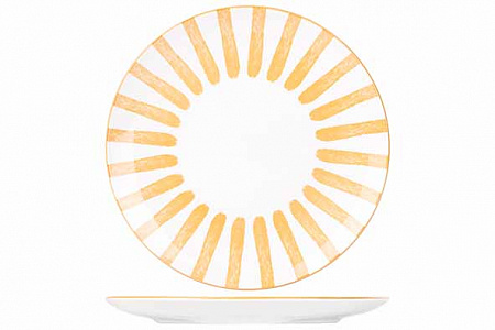Тарелка мелкая d 26,7 см, цвет белый / оранжевый в Твери