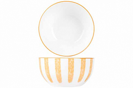 Салатник d 14,3 см h 7,2 см, цвет белый / оранжевый в Твери