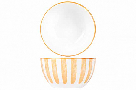 Салатник d 11,5 см h 6,1 см, цвет белый / оранжевый в Твери