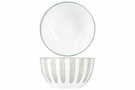 Салатник d 11,5 см h 6,1 см, цвет белый / зеленый в Твери