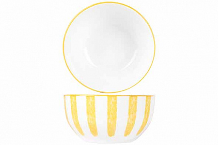 Салатник d 14,3 см h 7,2 см, цвет белый / желтый в Твери