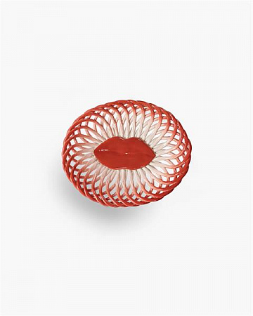 Корзина d 22 см h 7 см, цвет бело-красный, Les Objets Mouleversants в Твери