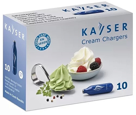 Баллончик для сифона для сливок с оксидом азота (N2O) 10 шт/уп KAYSER в Твери