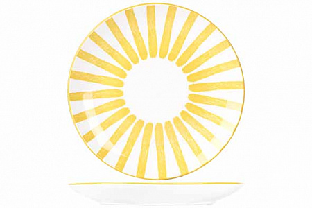 Тарелка мелкая d 20,5 см, цвет белый / желтый в Твери