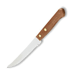 Нож д/стейка с дерев.ручкой;сталь,дерево;,L=210/115,B=8мм;металлич. в Твери