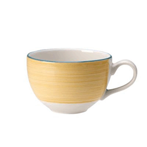 Чашка кофейная «Рио Йеллоу»;фарфор;85мл;D=65,H=50,L=85мм;белый,желт. в Твери
