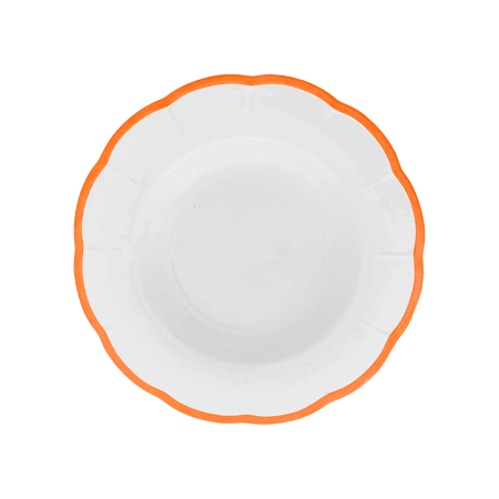 Тарелка глубокая с цветным кантом (оранжевый) Ø 22,8 см в Твери